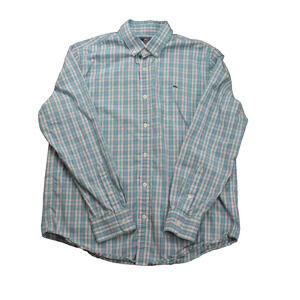 Vineyard Vines Slim Fit Whale Shirt Green Plaid Mens Large